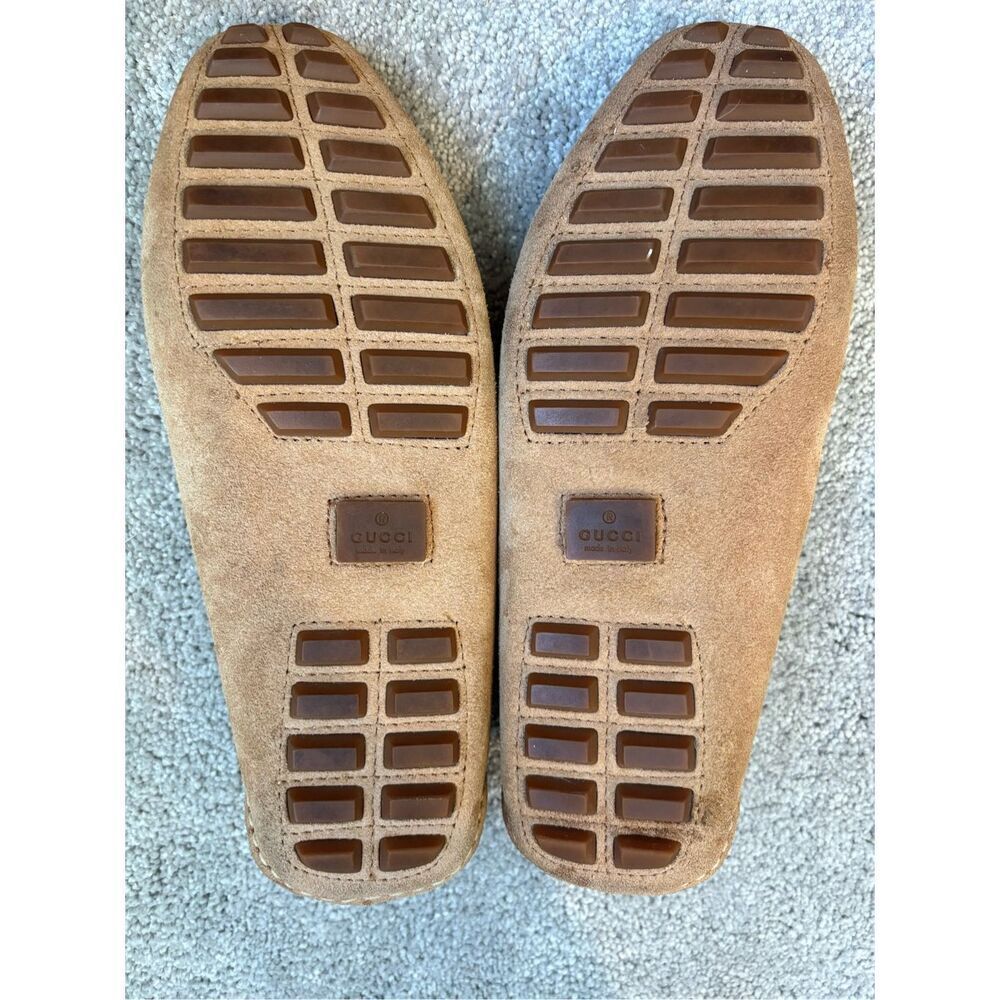 EUC GUCCI Suede bamboo horsebit driving loafer, tan, Sz 36 $1,050 - Picture 8 of 11